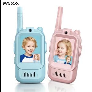 Video Walkie Talkies for Kids, 2 Pack Rechargeable, Intercom Camping, Ages 3-12